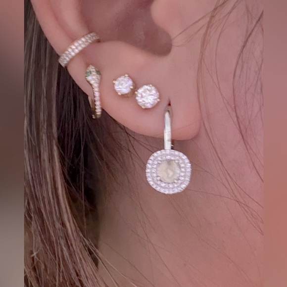 14k sliced diamond earings